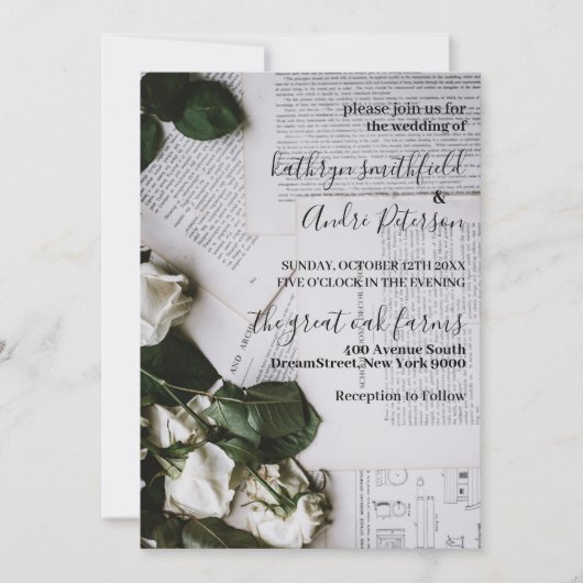 Floral Wedding Kaart (Voorkant)