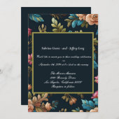  Floral Wedding Kaart (Voorkant / Achterkant)