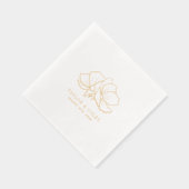 Floral Wedding Line Art Folie Servetten (Rechts)