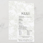 Floral Wedding Menu (Devant / Derrière)