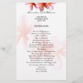 Floral Wedding Menu Pink Plumeria (Voorkant)