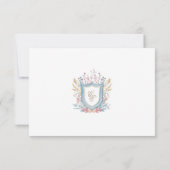 Floral Wedding Monogram Crest RSVP Card (Dos)