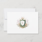 Floral Wedding Monogram Crest RSVP Card (Dos)