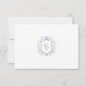 Floral Wedding Monogram Crest RSVP Card Kaartje (Achterkant)