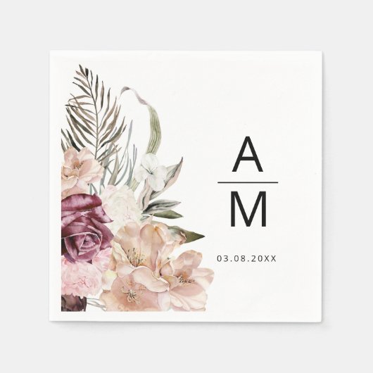 Floral Wedding Napkins Servet (Voorkant)