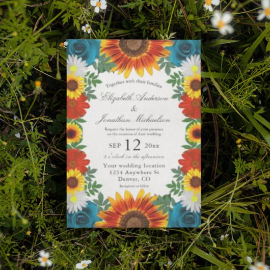 Floral Wedding op de voortuin Kaart