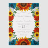 Floral Wedding op de voortuin Vellum Uitnodigingen (Voorkant)