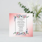 Floral Wedding Pink Kaart (Staand voorkant)