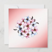 Floral Wedding Pink Kaart (Achterkant)