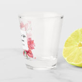 Floral Wedding Pink Magnolia Bride Groom Shot Glas (Rechts)