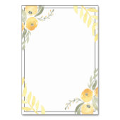 Floral Wedding Place Cards Yellow Kaart (Achterkant)
