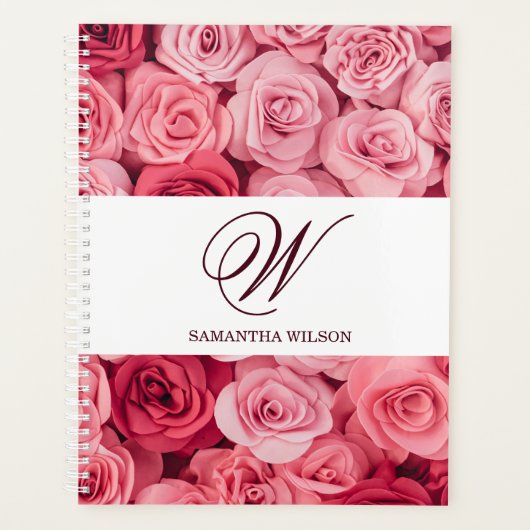 Floral Wedding Planer Monogramed Appointment Book Planner (Voorkant)