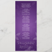 Floral Wedding Program Exotic Blooms Paars Programma (Achterkant)