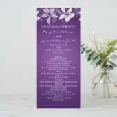 Floral Wedding Program Exotic Blooms Paars Programma (Staand voorkant)