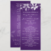 Floral Wedding Program Exotic Blooms Paars Programma (Voorkant / Achterkant)