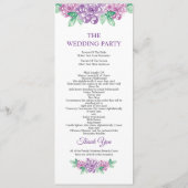 Floral Wedding Program Template Programma (Achterkant)