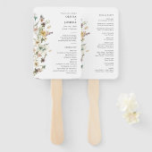 Floral Wedding Programme Handwaaier (Voorkant en achterkant)