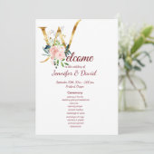 Floral Wedding Programme Programma (Staand voorkant)