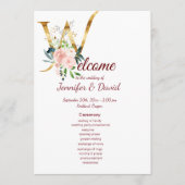 Floral Wedding Programme Programma (Voorkant)