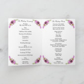 Floral Wedding Programme (roze en groene Waterverf Aankondiging (Binnen)
