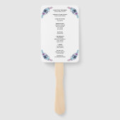 Floral Wedding Programme voor de blauwe en Paarse  Handwaaier (Achterkant)