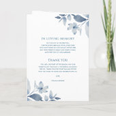 Floral Wedding Programme voor Stusty Blue Waterver Programma (Achterkant)