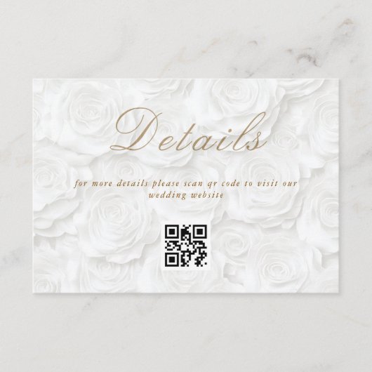 Floral Wedding QR code Details Informatiekaartje (Voorkant)