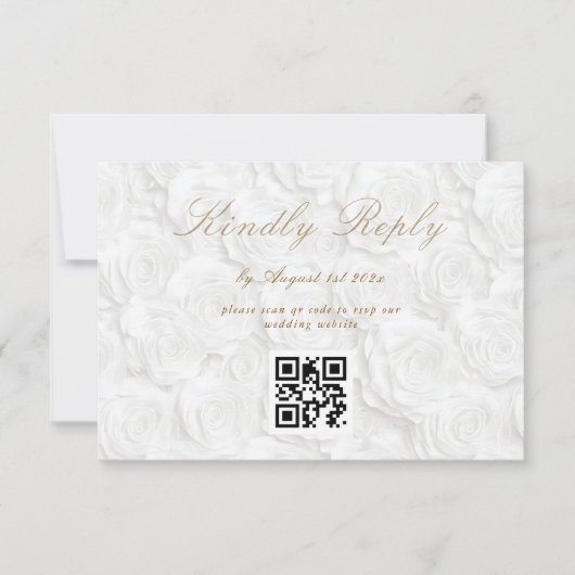 Floral Wedding QR-code RSVP Kaartje (Voorkant)