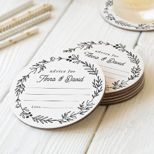 Floral Wedding Reception Advice Card Ronde Kartonnen Onderzetter