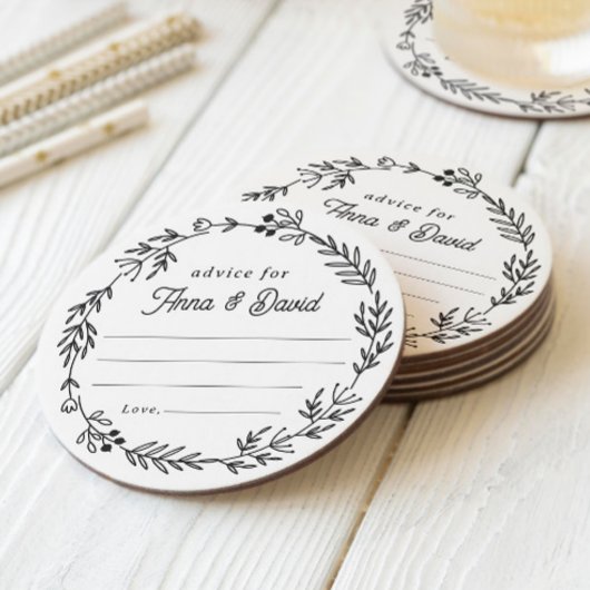 Floral Wedding Reception Advice Card Ronde Kartonnen Onderzetter