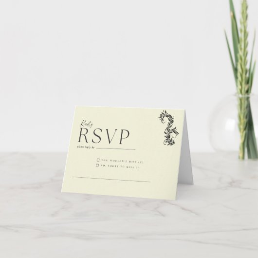 Floral Wedding Reply Card (Voorkant)
