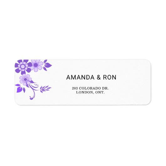 Floral Wedding Return Label (Voorkant)