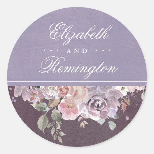 Floral Wedding Ronde Sticker (Voorkant)