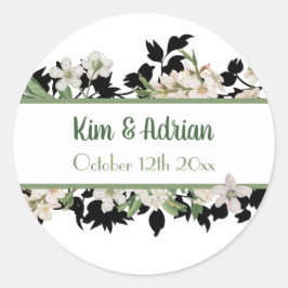 Floral Wedding Ronde Sticker