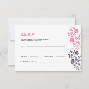 Floral Wedding RSVP-kaart Kaart