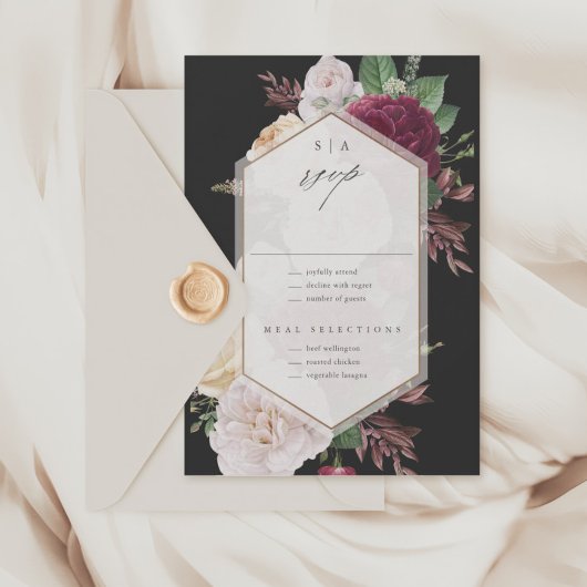  Floral Wedding RSVP Kaartje