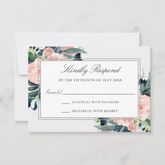 Floral Wedding RSVP Waterverf (Voorkant)