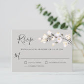 Floral Wedding RSVP witte Waterverf (Staand voorkant)