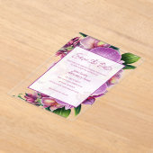 Floral Wedding Save the Date Acryl Uitnodigingen (Laagn)