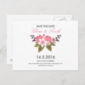 Floral Wedding Save the Date Briefkaart (Voorkant / Achterkant)