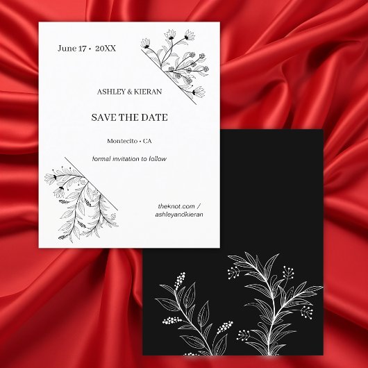 Floral Wedding Save the Date Budget Uitnodiging Flyer