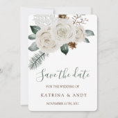 Floral Wedding Save the Date Kaarten (Voorkant)