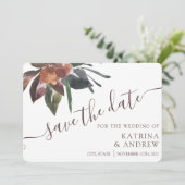 Floral Wedding Save the Date Kaarten (Staand voorkant)