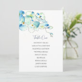 Floral Wedding Seating Chart, Table Plan Kaart (Staand voorkant)