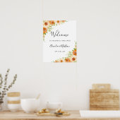 Floral Wedding Sign. Waterverf Poster (Keuken)