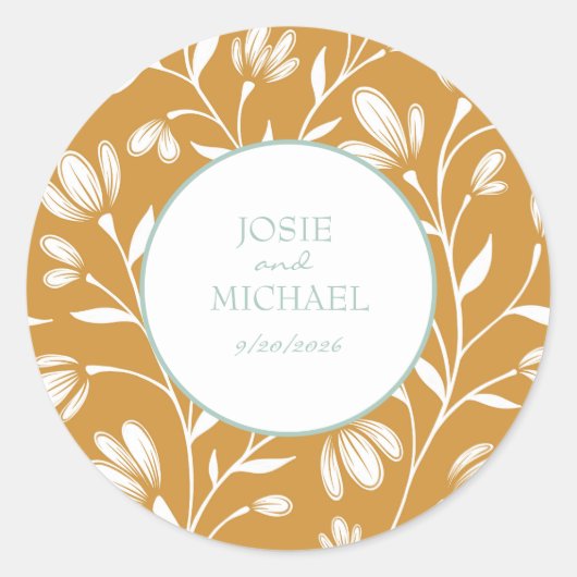 Floral Wedding Sticker (Voorkant)