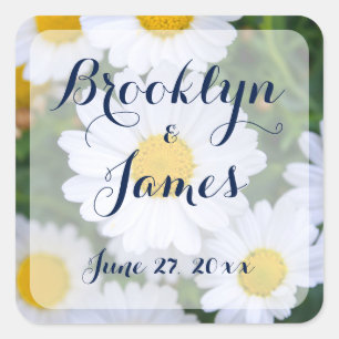 Floral Wedding Stickers met White Daisy