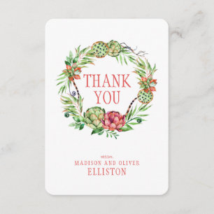  Floral Wedding Succulent   Dank u wel Bedankkaart