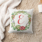  Floral Wedding Succulent | Monogram Kussen (Deken)