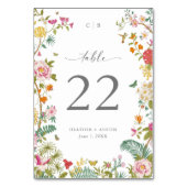  Floral Wedding Table Kaart (Achterkant)